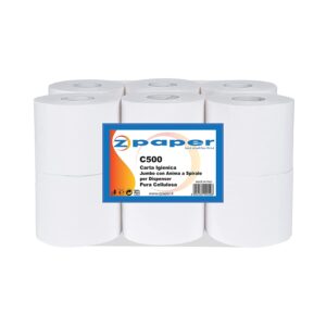 C500 - 12 Rotoli di Carta Igienica Jumbo per nostri Dispenser D500 e D500D